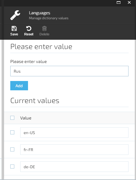 Fig. Enter New language