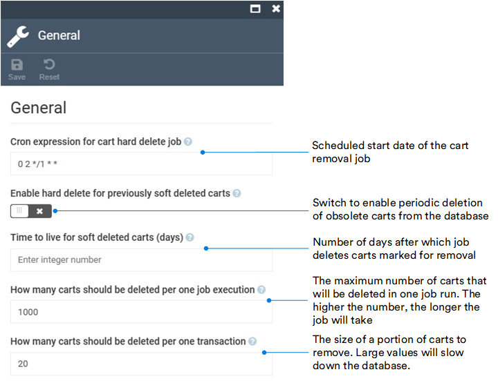 General catalog settings