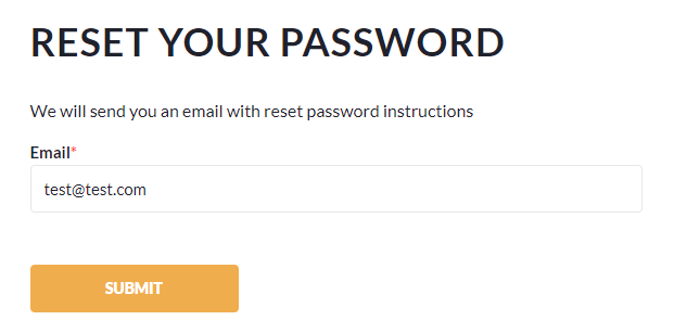 Password reset